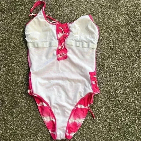 California Waves one piece, pink tie dye bathing suit. Small - Picture 5 of 6